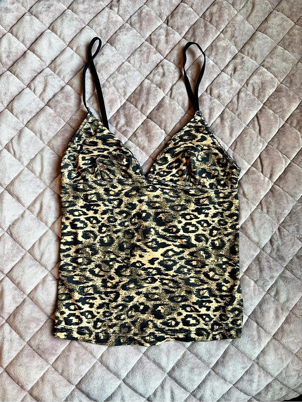 Women's Animal Print Camisole in Black & Gold Like New